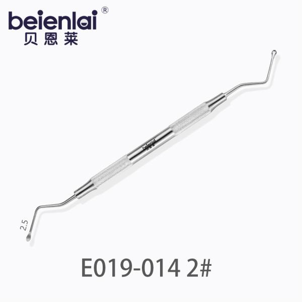 Benlai Dental Curette E019-014 KXS 2#, Double Serrated 2.5 Tips, φ9.5 Hollow Round Handle